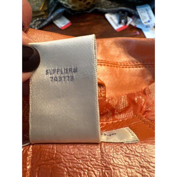 Vintage Worthington XS Iridescent Coral Leather Blazer Jacket Y2K 90s Disco 70s - Picture 8 of 8